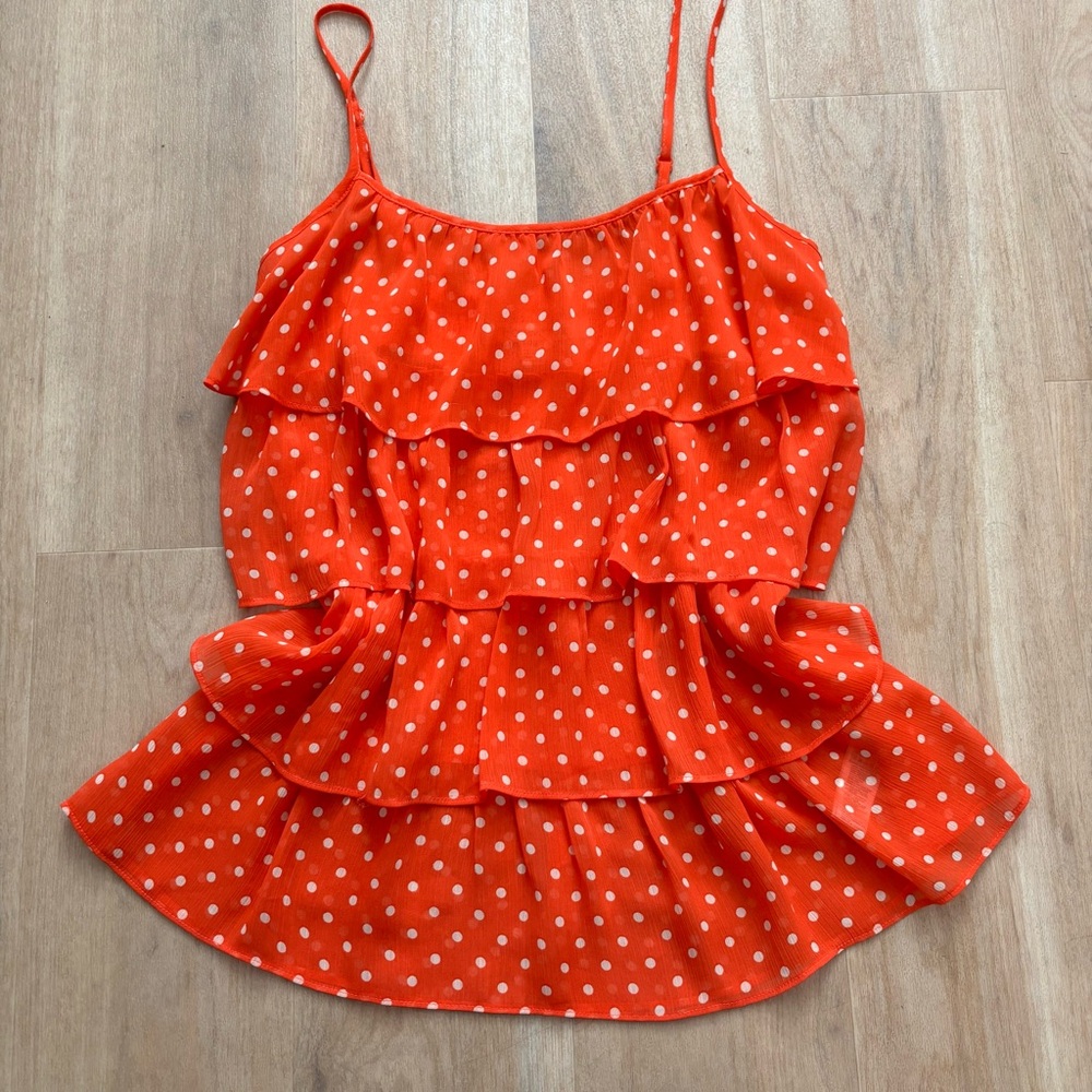 Vintage Forever21 Red and White Polkadot Tank Top